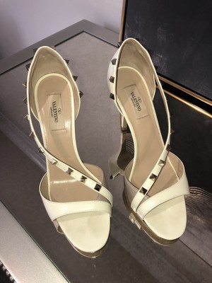 valentino rockstud peep toe pump