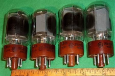 (4) G E JAN-CLRV-6L6WGB Beam Power Tubes Test Great! Micanol Bases! 1965 Codes