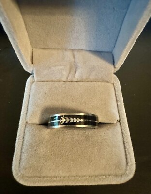 Men's Ring - Titanium and Black Wood