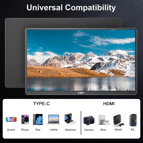 18.5" Portable Monitor 120 Hz 1080P Extended Display HDMI 2*USB C 100% sRGB VESA - Picture 12 of 13