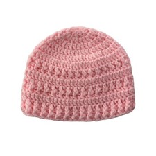 Handmade Crocheted Baby Hat Girls Pink Open Knit One Size