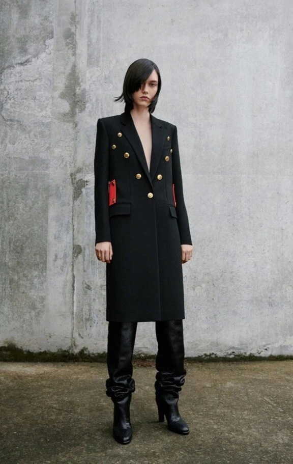 Cappotto di lana Coveted Givenchy Resort Collection con fascia rossa rimovibile 38 US 6