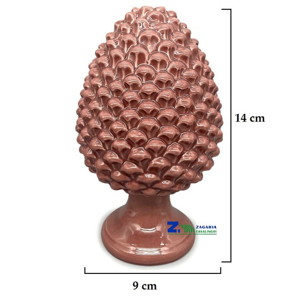 PIGNA SICILIANA CERAMICA ROSA ANTICATO h 14 Cm ARTIGIANALE ARREDO INTERNO