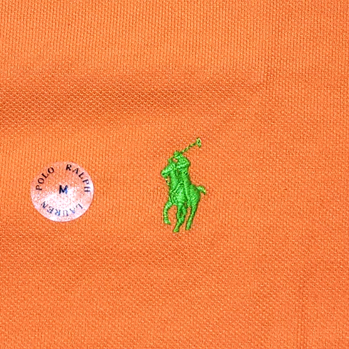 Polo Ralph Lauren Men’s Size Medium Orange Mesh Polo Shirt Green Pony NWT - Picture 3 of 6
