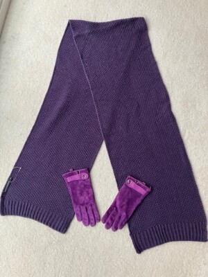 French Connection Purple Knitted Wool Scarf and Accessorie