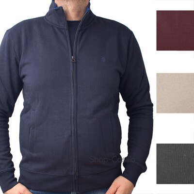 Felpa Giacca Uomo Aperta Con Zip Senza Cappuccio M L XL XXL 3XL