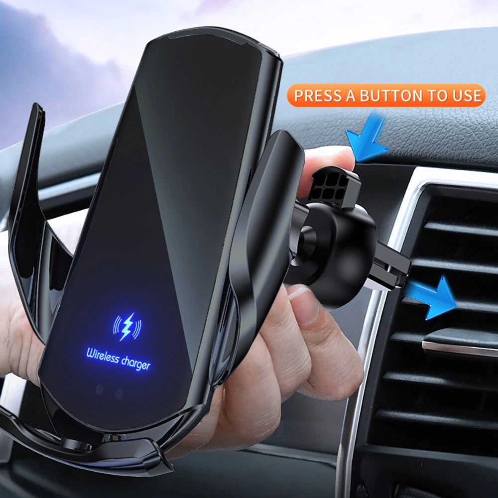 UK 15W Fast Wireless Charger Car Phone Holder Infrared Sensor Air Vent Mount