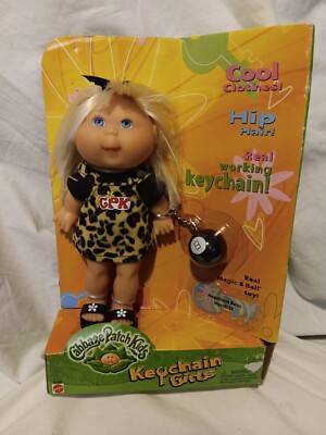 Vtg Cabbage Patch Kids Magic Eight Ball Keychain Girls 8 1/2'' DOLL Blonde NEW 