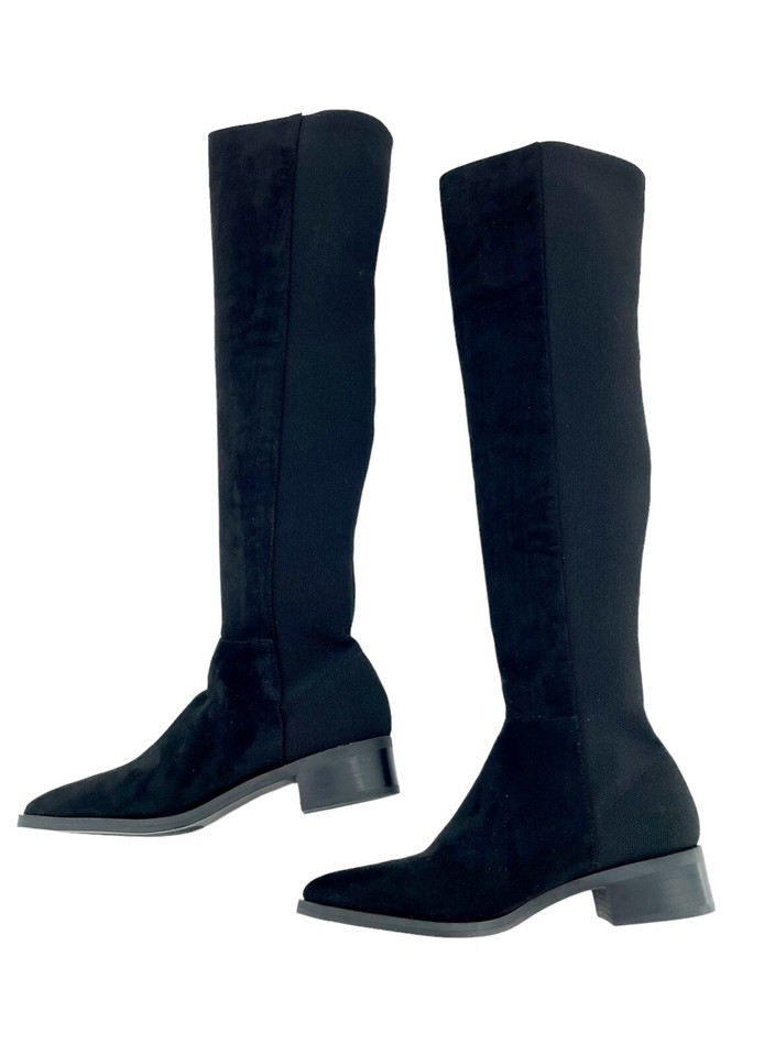 Steve Madden Jolly Black Faux Suede Over the Knee Riding Boots SZ 6 New