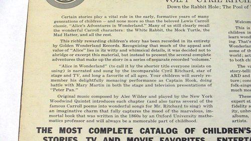 Alice in Wonderland LP vol.1- cyril ritchard Vintage Golden record Vinyl is VG - Picture 3 of 8