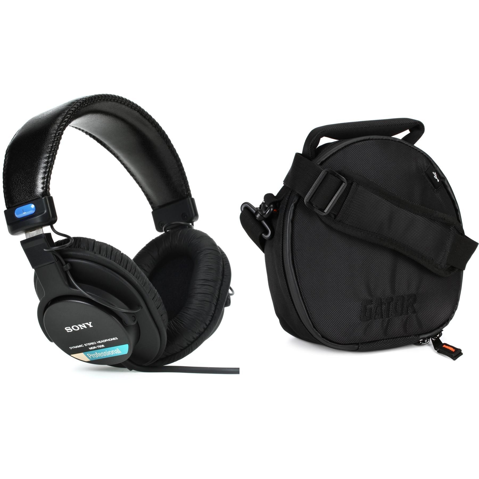 Профессиональные наушники Sony MDR-7506 с закрытой задней панелью и чехлом для переноски