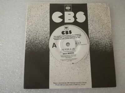 NICK MASON RICK FENN LIE FOR A LIE 7'' AUSTRALIA PROMO SINGLE 45 PINK FLOYD