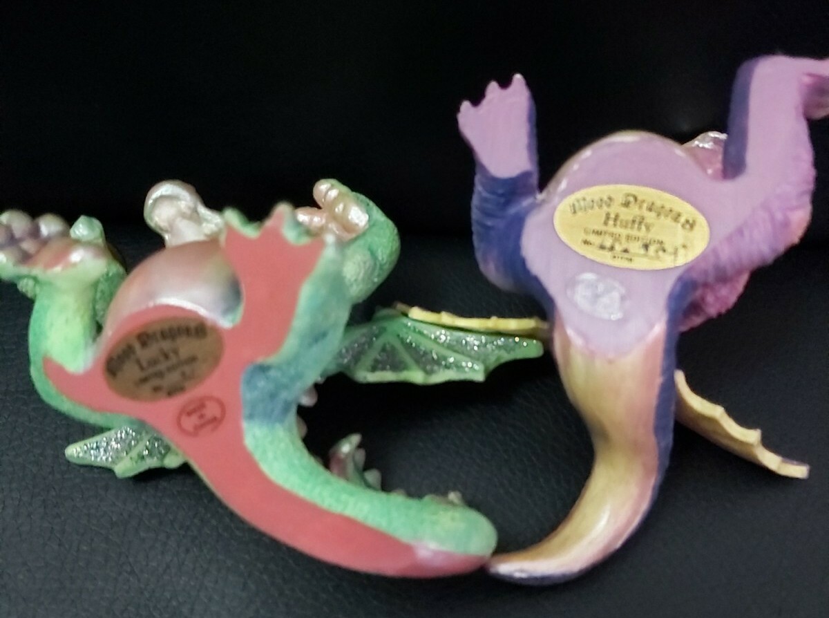 VINTAGE.RARE.5×FRANKLIN MINT MOOD DRAGONS.lIMITED EDITION