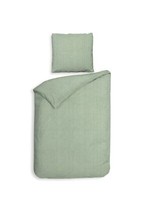 Heckett & Lane Flanell BettwäSche 135X200 Spina Laurel Green GrüN FischgräT Uni