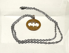 TM DC Batman Pendant Necklace Stainless Steel Fancy Link