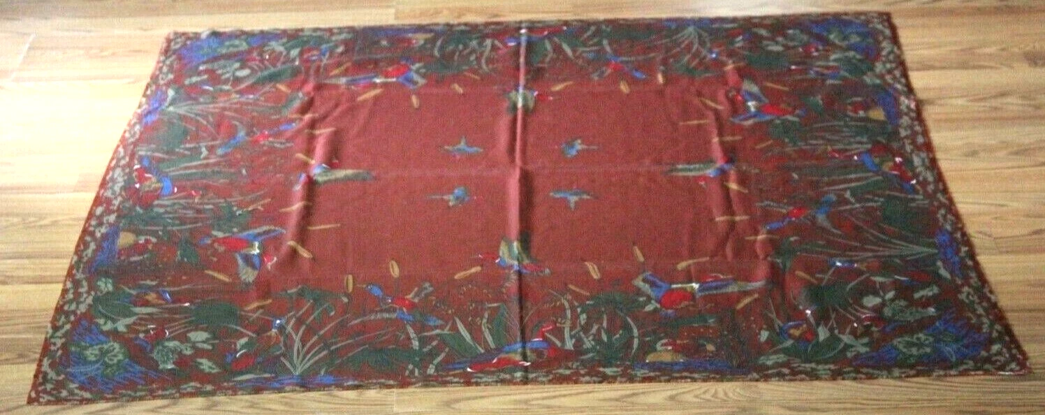 Vintage Burgundy Brick Red Outdoor Duck Scene Large Square Scarf Shawl
Opens in a new window or tab