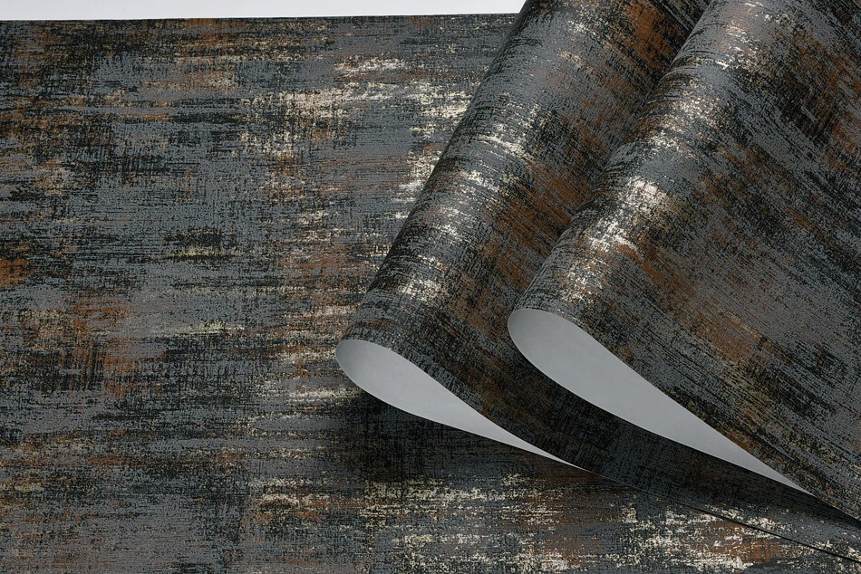 Modern Decor Wallpaper Industrial Brown Metallic Texture Wall Covering - Image 3 of 4