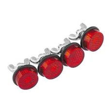 4 Red Mini Reflector Tag Bolt Screws For Motorcycle License Plate Frame - Harley