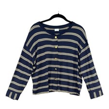 Vintage United Colors of Benetton Sweater Medium Navy Button Cardigan