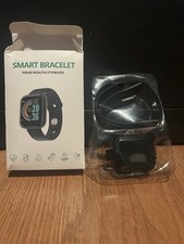 Smart Bracelet Fitness Tracker Heart Rate Monitor Black Silicone Band