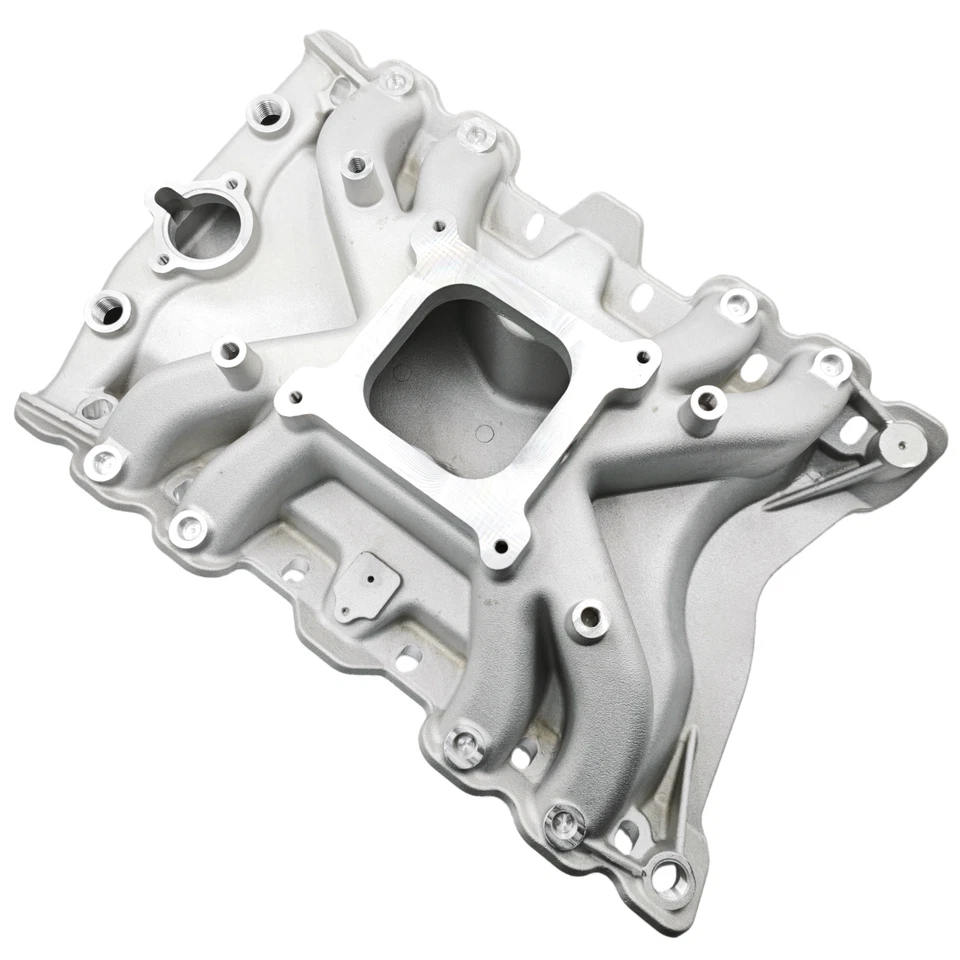 Colector de admisión plano único de baja elevación para Oldsmobile 400 425 455 modelo V8 plateado Foto 3 de 4