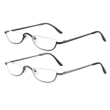 Half Frame Reading Glasses - Half Moon Readers with Spring Hinge for Women Me...