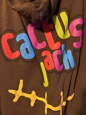 Felpa con cappuccio Travis Scott x McDonald's uomo XL Cactus Jack Smile 3D marrone invecchiato