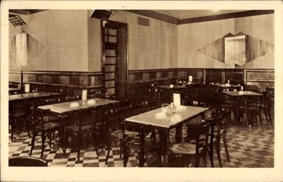 Postcard Saarbrücken in Saarland, view into Café Blum, Bahnhofstraße 60 - 5079918