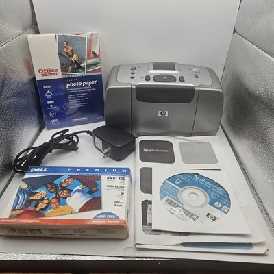 HP PhotoSmart 245 Digital Photo Inkjet Printer Power Suply Software Paper Bundle