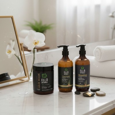 Ella Organics Rosemary 3pc Hair Set Shampoo Conditioner Mask Treatment Natural