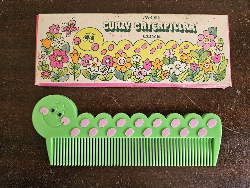 VTG Avon Curly Caterpillar Comb 1970s. New In Box.