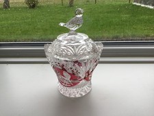 Vintage glass Jam Pot with Lid.