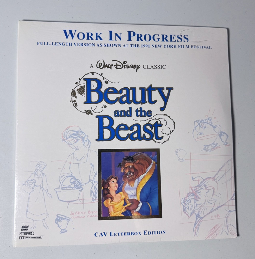 Disney Beauty and The Beast Work in Progress Laserdisc 1991 NY