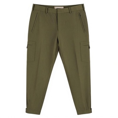 PT Torino Gamma Herren Hose 50 W35 Khaki Slim Cargo Stretch Zip Fly Taschen