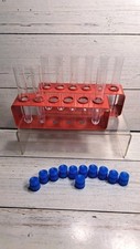 2 Set Plastic Test Tubes Rack with Caps, Test Tube Holder for Nurse Party...