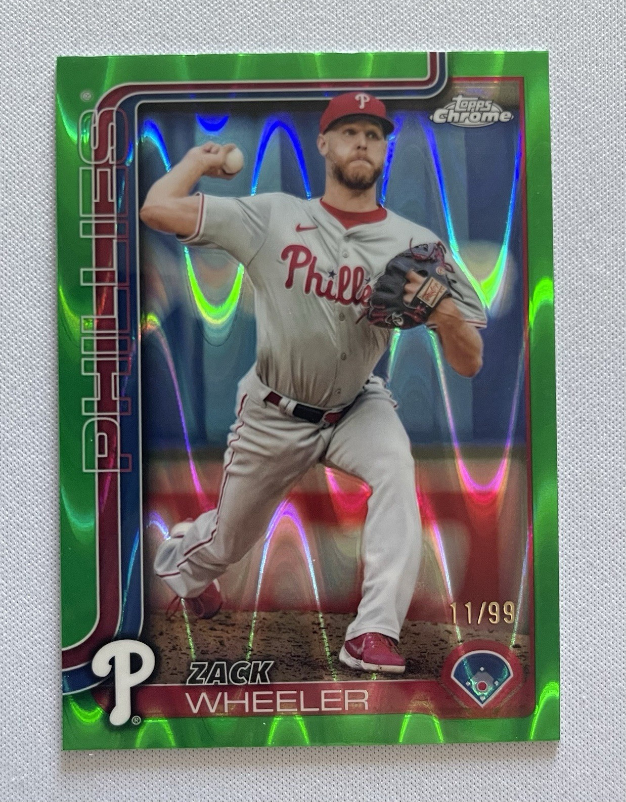 Topps Chrome 2025 Zack Wheeler #189 Philadelphia Phillies Serial Numbered /99