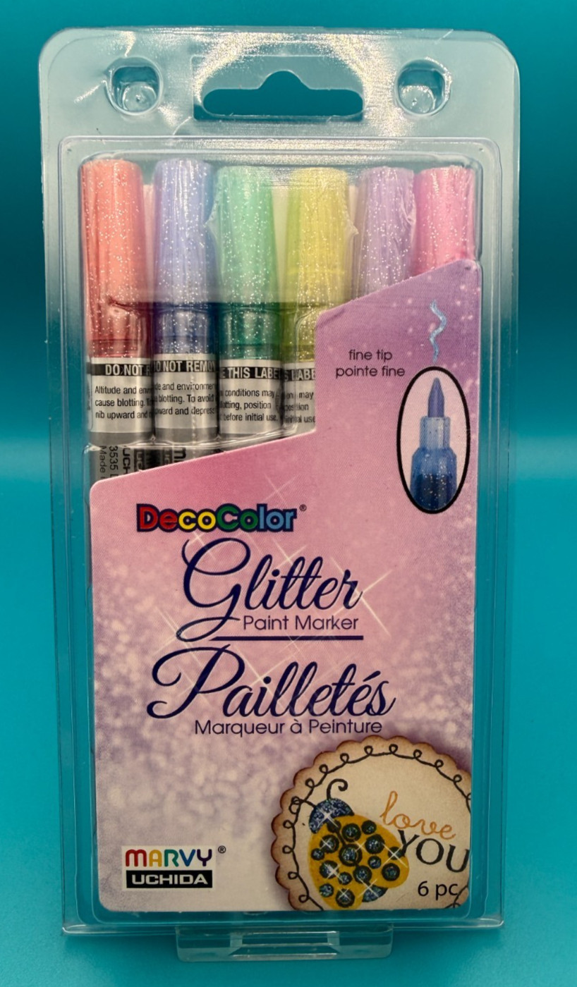 Deco Color&trade; Glitter Paint Marker Set - 6pc 160-6A New