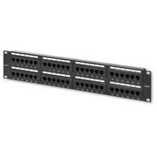 48-Port Network Patch Panel Cat-6 2U UL Listed - Rackmount Wall Mount Cab...