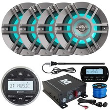 JBL PRV175 Receiver, Remote, 4x 6.5" LED Speakers, Amp, Wire, Accessories