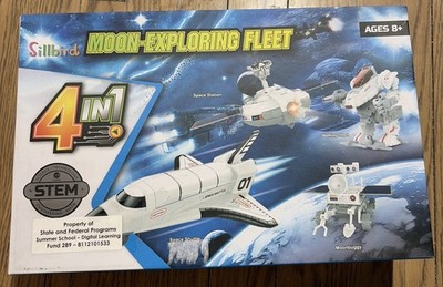 Moon-Exploring Fleet Space Shuttle,Space Station,Moon Buggy,Robot New Sealed