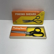 Vintage - TK BALANCE - PINKING SHEARS 7" Chrome Sewing Scissors - Includes Box