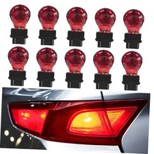 10 PCS 3157 Tail Light Bulb, Miniature Brake Light Bulb, Waterproof 3157 Red
