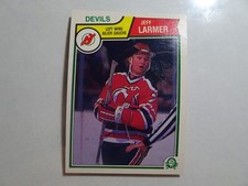 1983-84 O-Pee-Chee Hockey Card # 230 Jeff Larmer Good (2) New Jersey Devils