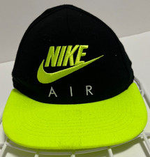 NIKE TRUE AIR Youth Boy Snapback Baseball Black Neon Yellow Cap Hat Size 4/7
