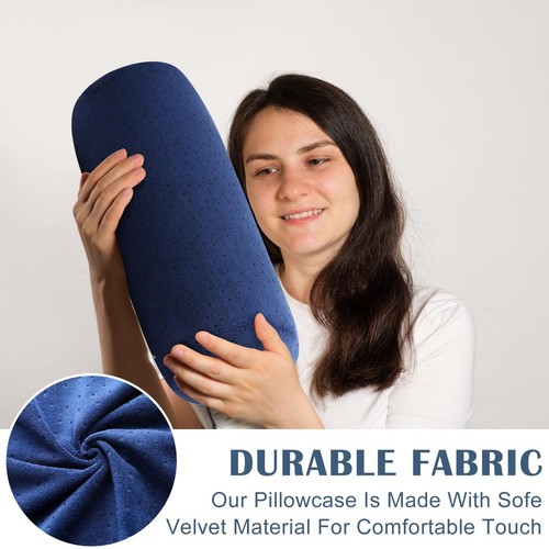 2 Pcs 16 x 6 Inches Velvet Neck Roll Pillow Cover with Zipper, Only Round Nec... - Picture 2 of 5