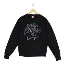Felpa Kenzo Tiger uomo taglia S nera maglione cotone ricamato