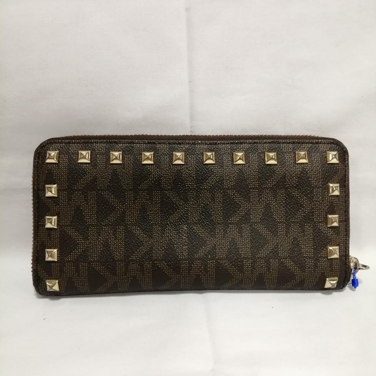 MK Pattern Round Zip Wallet Model Number Brown MI… - image 2
