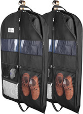 Garment Bags for Travel, 2 Pack 43" Hanging Garment Bags for Men, Double Side...