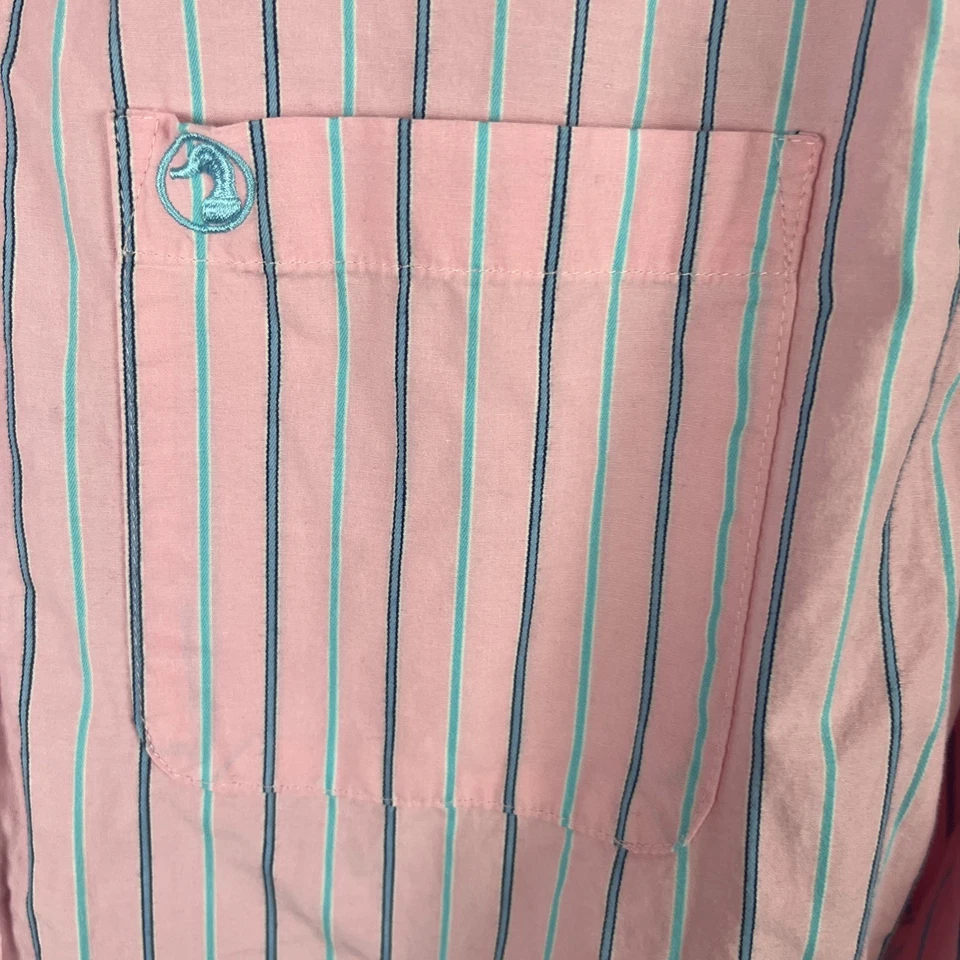 Duck Head Medium  Pink/blue Stripe Long Sleeve Button Shirt - Image 3 of 4