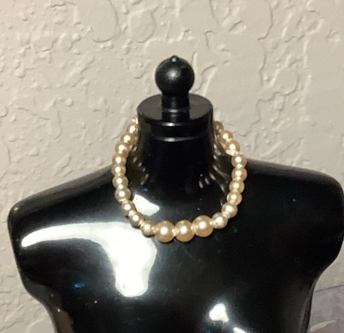 RARE Vintage Barbie Doll Original White Graduated Pearl Necklace ~ 1960's